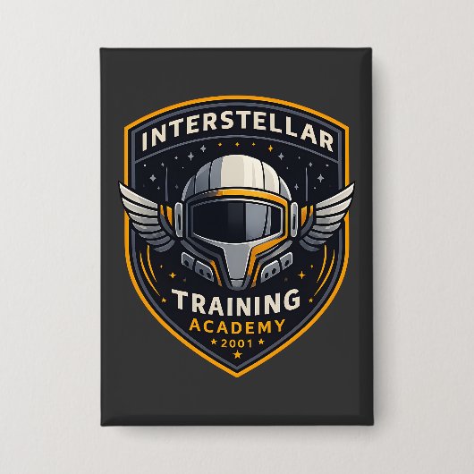 Interstellaire Trainingsacademie Sci-Fi Embleem Kn Button (Voorkant)