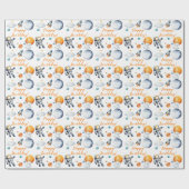 Interstellaire Verjaardag Jongen Space Astronaut Cadeaupapier (Vlak)