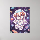 Interstellar Paws - Schattigee ruimtehond in avont Canvas Afdruk (Voorkant)