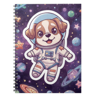 Interstellar Paws - Schattigee ruimtehond in avont Notitieboek