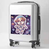 Interstellar Paws - Schattigee ruimtehond in avont Sticker (Koffer)