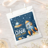 Interstellar Rocket Launch Blast Off 1st Birthday Bedankzakje (Geknipt)