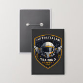 Interstellar Training Academy Sci-Fi Emblem Button (Voorkant / Achterkant)