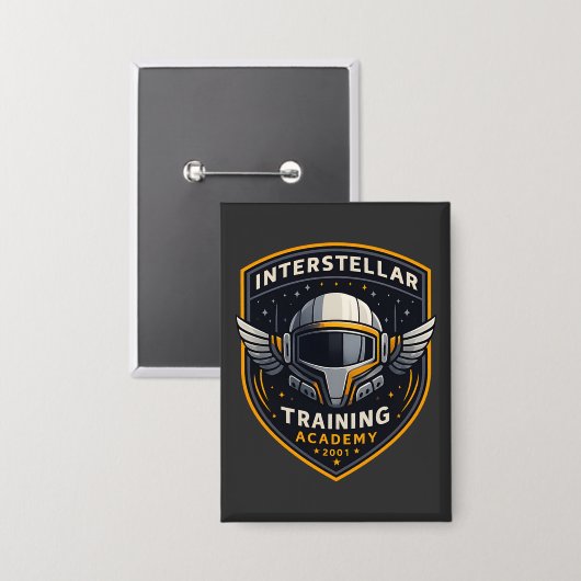 Interstellar Training Academy Sci-Fi Emblem Button (Voorkant / Achterkant)