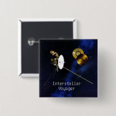 Interstellar Voyager Spacecraft Vierkante Button 5,1 Cm (Voorkant /achterkant)