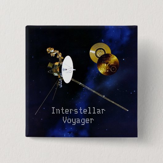 Interstellar Voyager Spacecraft Vierkante Button 5,1 Cm (Voorkant)