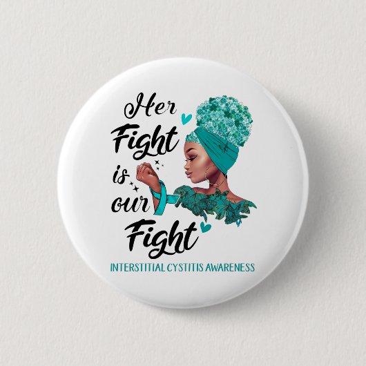 Interstitiële cystitis Bewustmaking haar strijd is Ronde Button 5,7 Cm (Voorkant)