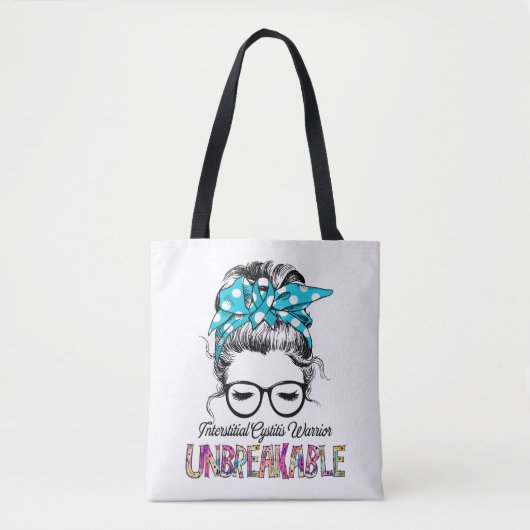 Interstitiële cystitis Bewustmaking Koolstofonders Tote Bag (Voorkant)