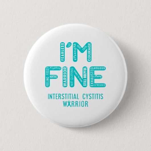 Interstitiële Cystitis Krijger - IK GAAT HET GOED Ronde Button 5,7 Cm (Voorkant)