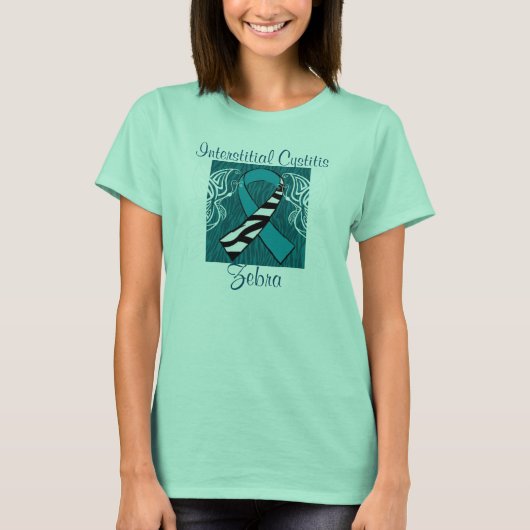 "Interstitiële cystitis Zebra" lint-T-shirt - Blau T-shirt (Voorkant)