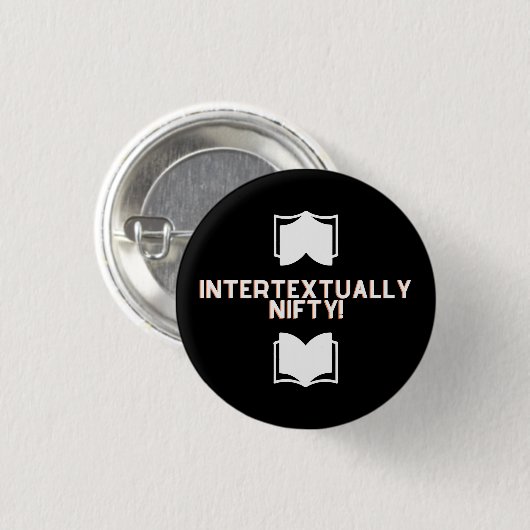 Intertextueel nitiem pop ronde button 3,2 cm (Voorkant /achterkant)