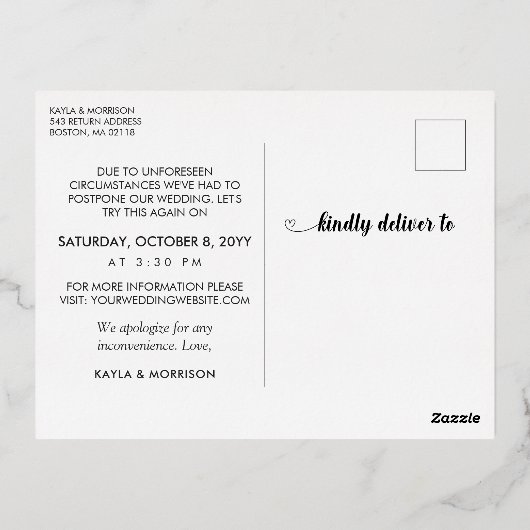 Intertwind harten maken twee bruiloft goud folie uitnodiging briefkaart (Achterkant)