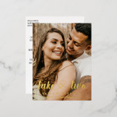 Intertwind harten maken twee bruiloft goud folie uitnodiging briefkaart (Voorkant / Achterkant)