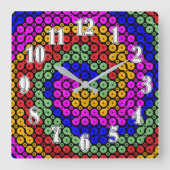 Intertwind Hues Abstract Vierkante Klok (Voorkant)