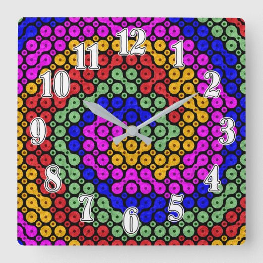 Intertwind Hues Abstract Vierkante Klok (Voorkant)