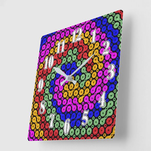 Intertwind Hues Abstract Vierkante Klok (Hoek)