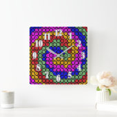 Intertwind Hues Abstract Vierkante Klok (Huis)