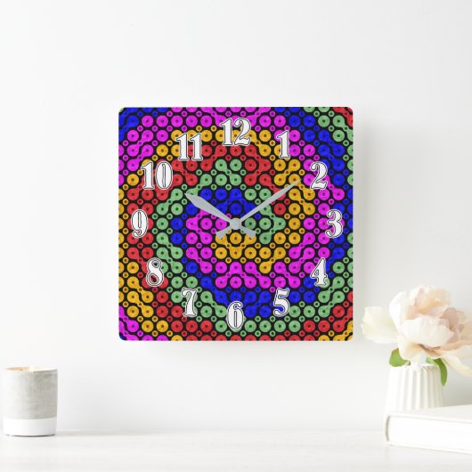 Intertwind Hues Abstract Vierkante Klok (Huis)