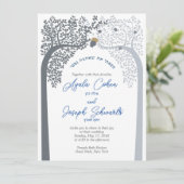 Intertwind Trees Jewish Wedding Invitations Kaart (Staand voorkant)