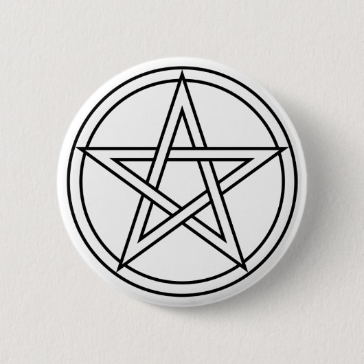 Intertwind White Pentacle Ronde Button 5,7 Cm (Voorkant)