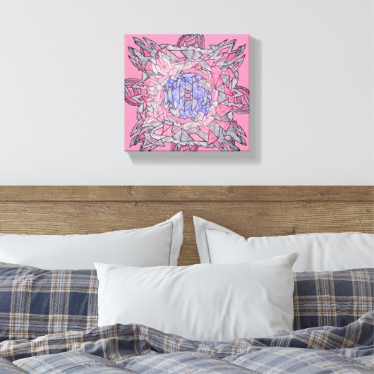 Intertwined Abstract Echoes Canvas Art (Insitu (Slaapkamer))