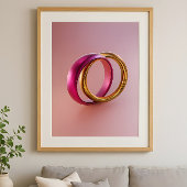 Intertwined Reflections-Modern Abstract Love Rings Poster