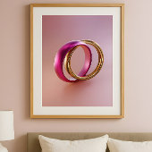 Intertwined Reflections-Modern Abstract Love Rings Poster