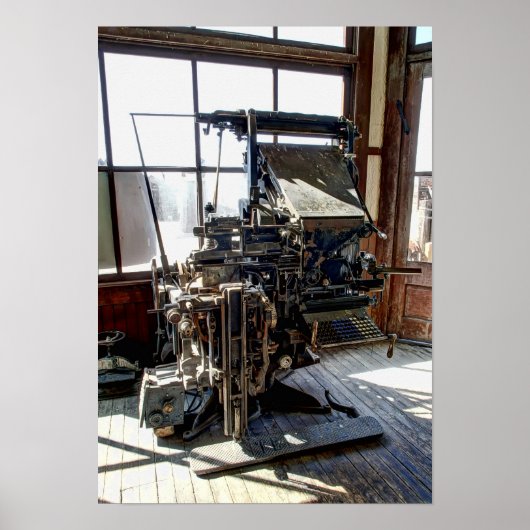 INTERTYPE NEWSPAPER-TYPESETTEERMACHINE POSTER (Voorkant)