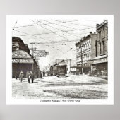 Interurban railwagen in het centrum van Fort Worth Poster (Voorkant)