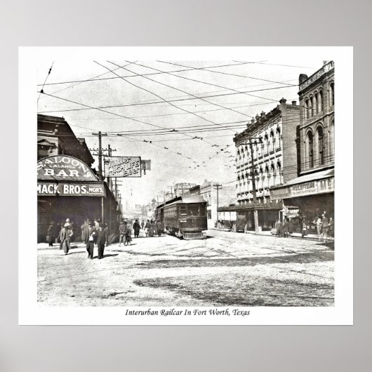 Interurban railwagen in het centrum van Fort Worth Poster (Voorkant)