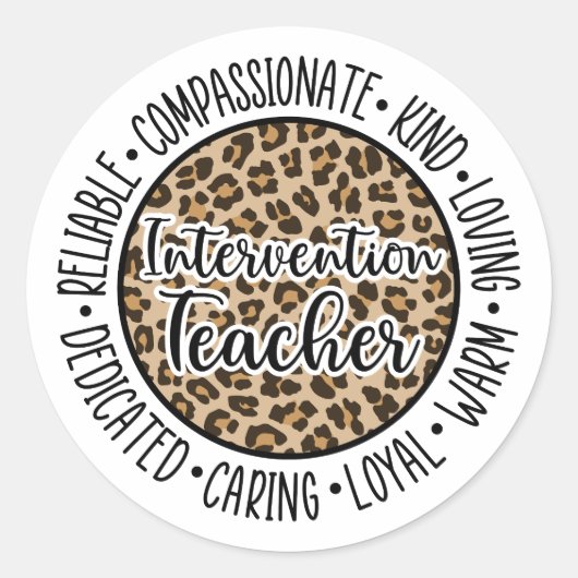 Interventieleraar vroegtijdige interventie-special ronde sticker (Voorkant)