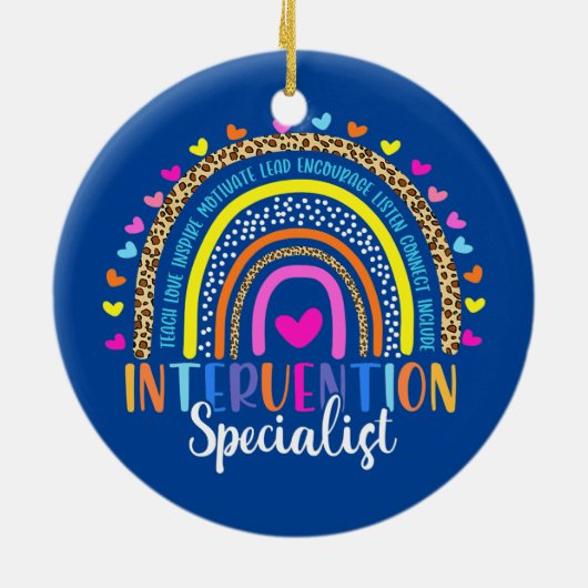 Interventiespecialist Leopard Rainbow-leraar Keramisch Ornament (Achterkant)