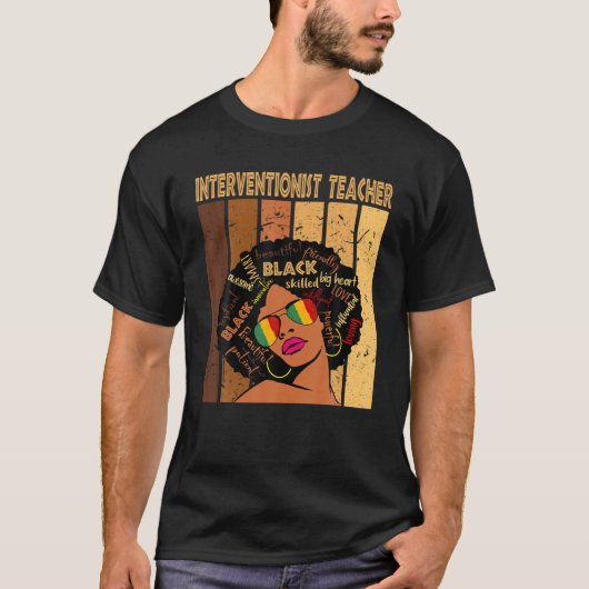 Interventionist leraar Afro Afrikaanse zwarte gesc T-shirt (Voorkant)