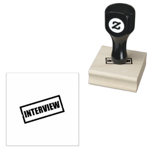 INTERVIEW HR Afdeling recruiter kantoor Jet Black Rubberstempel