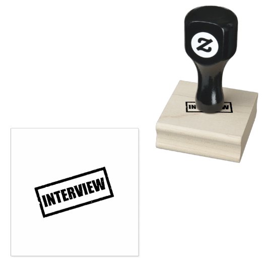 INTERVIEW HR Afdeling recruiter kantoor Jet Black Rubberstempel (Gestempeld)