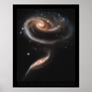 Interwerkend galaxy paar genaamd Arp 273 Poster