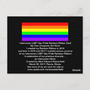 Interwoven LGBT Gay Pride Rainbow Ribbon! Briefkaart