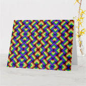 Interwoven LGBT Gay Pride Rainbow Ribbon! Groot. Kaart (Gele Bloem)