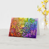 Interwoven Rainbow Party Kaart (Gele Bloem)