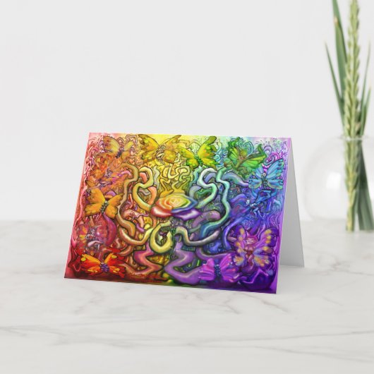 Interwoven Rainbow Party Kaart (Voorkant)