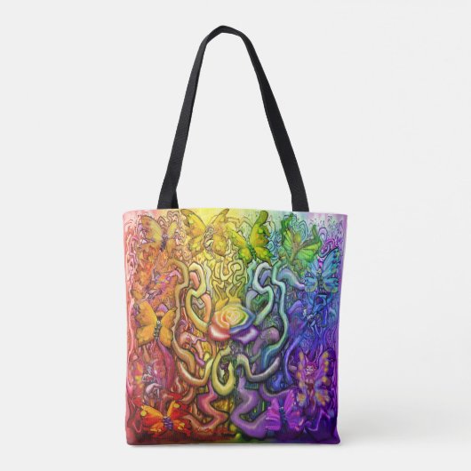 Interwoven regenboog van de Faeries-Canvas tas (Achterkant)
