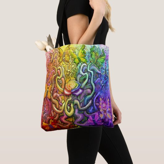 Interwoven regenboog van de Faeries-Canvas tas (Dichtbij)