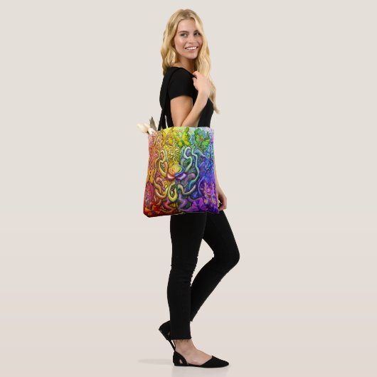 Interwoven regenboog van de Faeries-Canvas tas (Op model)