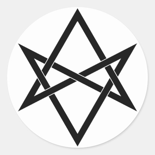 Interwoven unicursal hexagram ronde sticker (Voorkant)