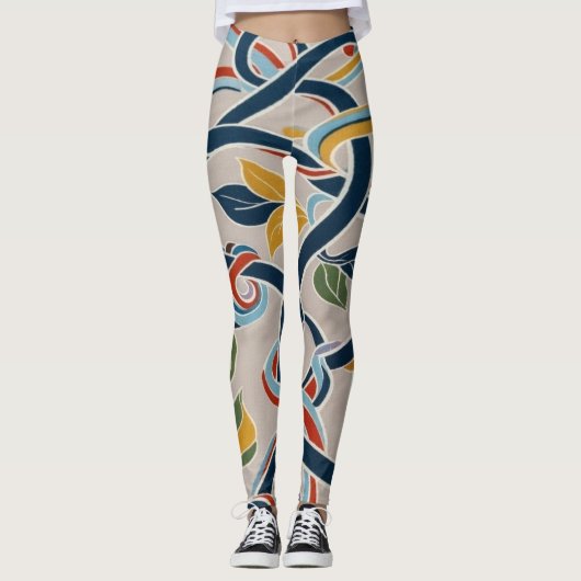 Interwoven Vines in Vibrant Harmony Leggings (Voorkant)