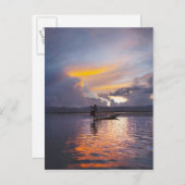 Intha-beenroeiboot van vissers met netten briefkaart (Voorkant / Achterkant)