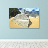 Inti Watana Stone Calendar bij Machu Picchu, Peru Canvas Afdruk (Insitu (Houten vloer))