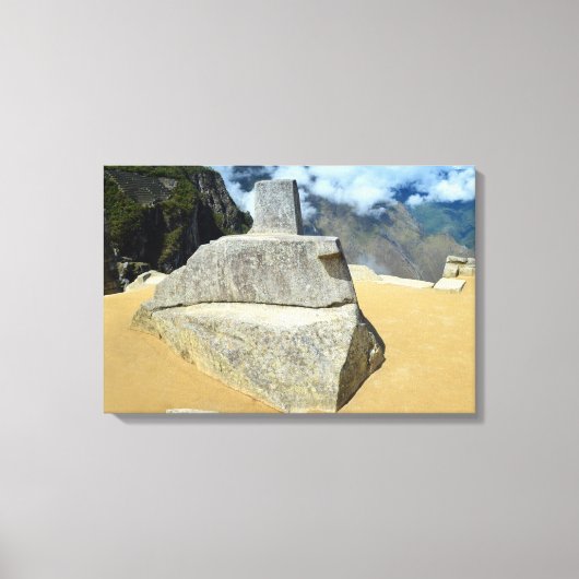 Inti Watana Stone Calendar bij Machu Picchu, Peru Canvas Afdruk (Voorkant)
