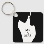 Intiem koppel kussen silhouet Mr en Mrs. Sleutelhanger (Voorkant)
