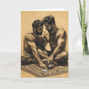 Intiem moment van een kaartspel kaart